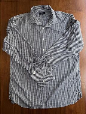 J.Crew Thomas Mason Heritage Navy Gingham Button-Down Dress Shirt - Size XL
